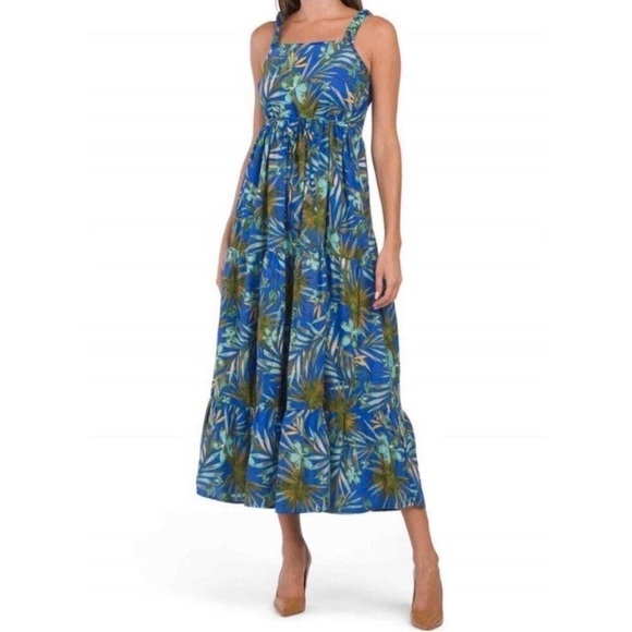 BOG Band of Gypsies NWT Tropical Tiered Maxi Summer Sun Dress M MSRP $70 - Picture 1 of 7